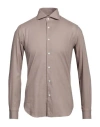 Barba Napoli Man Shirt Dove Grey Size 15 Linen, Cotton