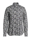 Barba Napoli Man Shirt Grey Size 17 Linen In Grey