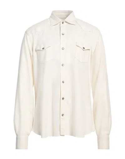 Barba Napoli Man Shirt Ivory Size 17 Cotton