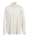 Barba Napoli Man Shirt Khaki Size 17 Linen, Lyocell In Beige