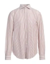 Barba Napoli Man Shirt Brown Size 17 Cotton In Beige