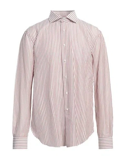 BARBA NAPOLI BARBA NAPOLI MAN SHIRT LIGHT BROWN SIZE 18 COTTON, LINEN