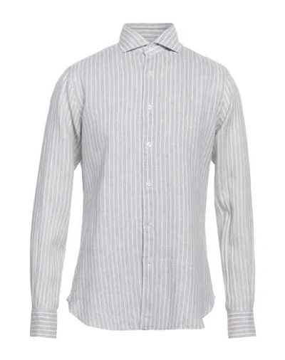 Barba Napoli Man Shirt Light Grey Size 17 Linen