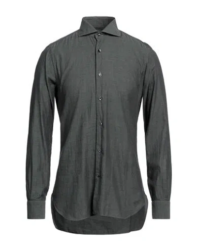 Barba Napoli Man Shirt Military Green Size 17 Cotton