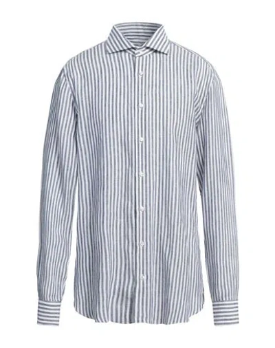 Barba Napoli Man Shirt Navy Blue Size 18 Linen
