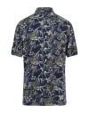 Barba Napoli Man Shirt Navy Blue Size 17 Viscose In Navy Blue