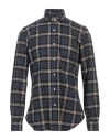 Barba Napoli Man Shirt Navy Size 17 Cotton In Navy