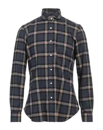 Barba Napoli Man Shirt Navy Size 17 Cotton
