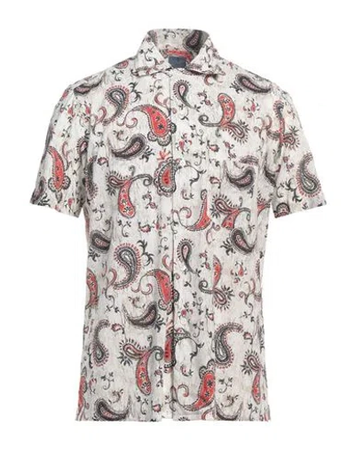 Barba Napoli Man Shirt Off White Size 17 Cotton