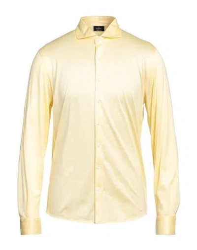 Barba Napoli Man Shirt Light Yellow Size 48 Cotton In Yellow