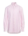 Barba Napoli Man Shirt Pink Size 16 Cotton