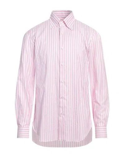 Barba Napoli Man Shirt Pink Size 16 Cotton