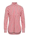 Barba Napoli Man Shirt Brick Red Size 17 ¾ Cotton, Linen In Red