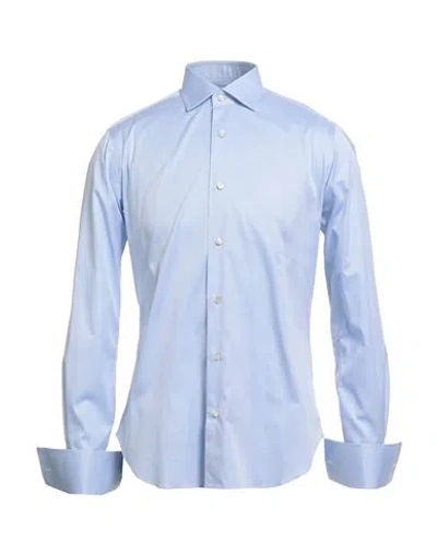 Barba Napoli Man Shirt Sky Blue Size 15 Cotton