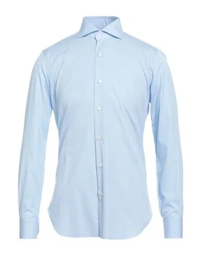 Barba Napoli Man Shirt Sky Blue Size 15 Cotton