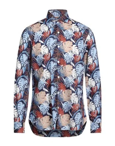 Barba Napoli Man Shirt Sky Blue Size 17 Cotton
