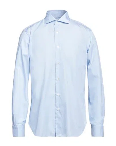 Barba Napoli Man Shirt Sky Blue Size 16 Cotton