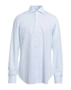 Barba Napoli Man Shirt Sky Blue Size 17 Cotton, Linen