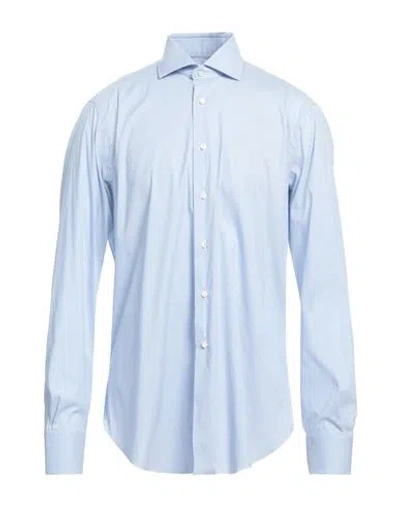 Barba Napoli Man Shirt Sky Blue Size 17 ½ Cotton, Polyamide, Elastane