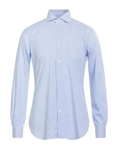 Barba Napoli Man Shirt Sky Blue Size 17 ½ Cotton, Polyolefin, Elastane