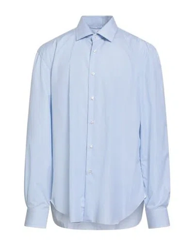 Barba Napoli Man Shirt Sky Blue Size 18 ½ Cotton