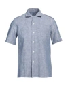 Barba Napoli Man Shirt Slate Blue Size 16 Linen