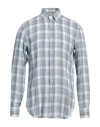 Barba Napoli Man Shirt Slate Blue Size 17 Linen In Blue