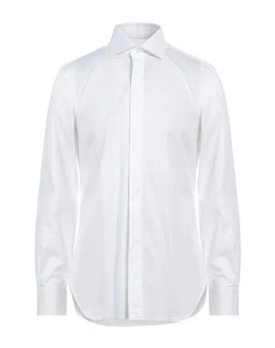 Barba Napoli Man Shirt White Size 16 Cotton