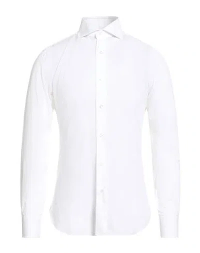 Barba Napoli Man Shirt White Size 17 Cotton, Linen
