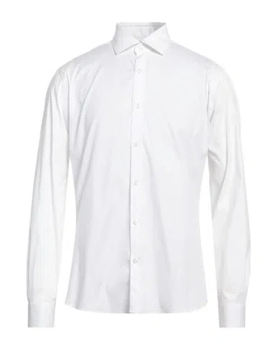 Barba Napoli Man Shirt White Size 17 Cotton, Polyamide, Elastane