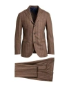 Barba Napoli Man Suit Light Brown Size 44 Virgin Wool In Multi