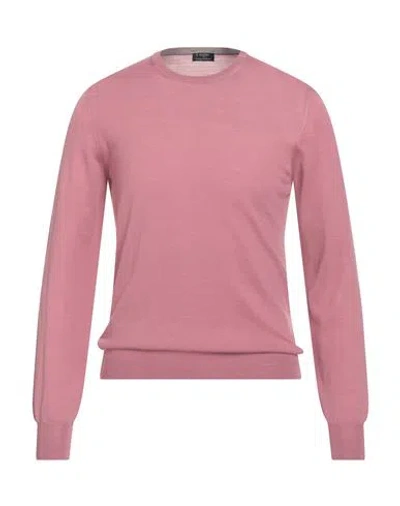 Barba Napoli Man Sweater Antique Rose Size 38 Virgin Wool