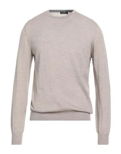 Barba Napoli Man Sweater Beige Size 46 Virgin Wool In Brown