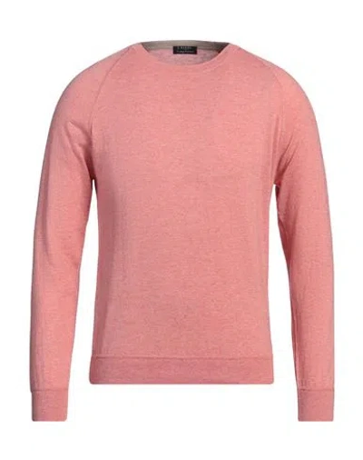 Barba Napoli Man Sweater Coral Size 44 Cotton, Cashmere In Red