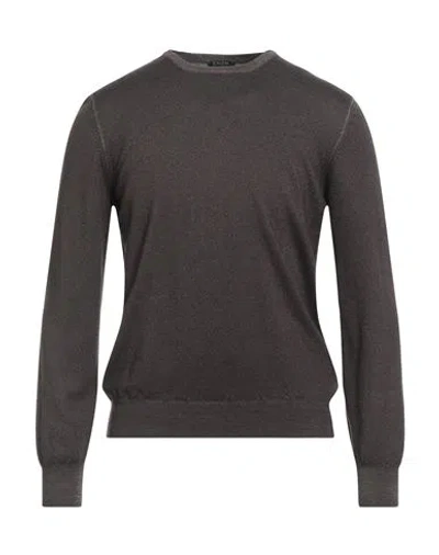 Barba Napoli Man Sweater Dark Brown Size 48 Virgin Wool
