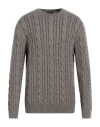 Barba Napoli Man Sweater Taupe Size 48 Virgin Wool, Viscose, Cashmere In Grey