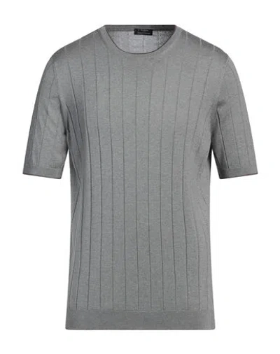 Barba Napoli Man Sweater Grey Size 46 Silk In Grey