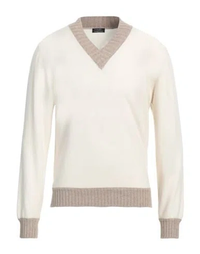 Barba Napoli Man Sweater Ivory Size 38 Cashmere In White