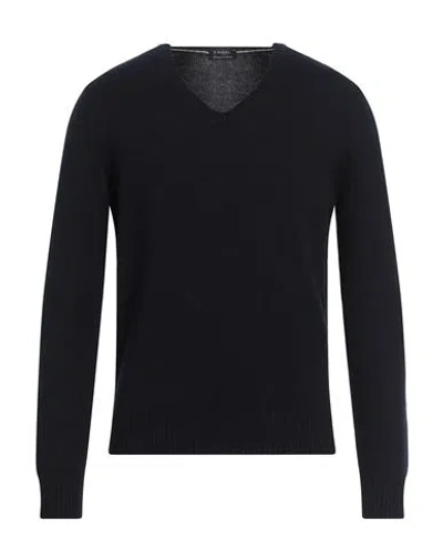 Barba Napoli Man Sweater Midnight Blue Size 38 Virgin Wool, Viscose, Cashmere