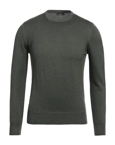 Barba Napoli Man Sweater Military Green Size 36 Virgin Wool