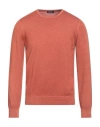 Barba Napoli Man Sweater Rust Size 40 Virgin Wool In Orange