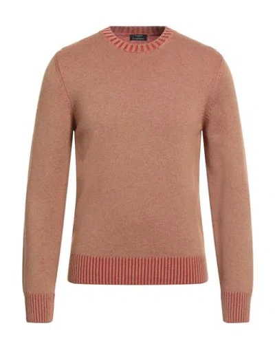 Barba Napoli Man Sweater Rust Size 40 Virgin Wool, Viscose, Cashmere