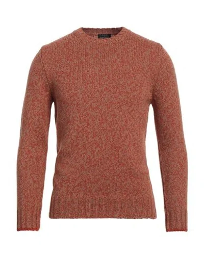 Barba Napoli Man Sweater Rust Size 46 Virgin Wool In Red