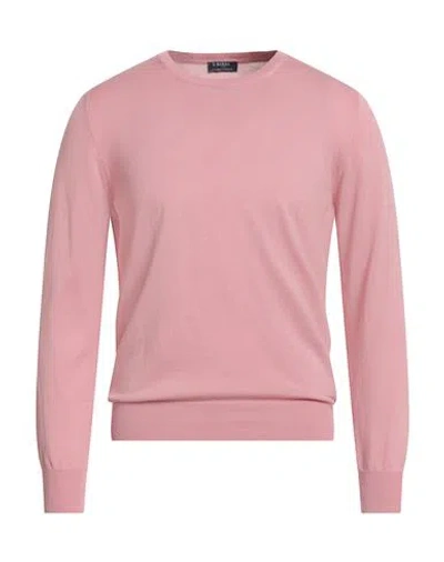 Barba Napoli Man Sweater Salmon Pink Size 38 Cotton