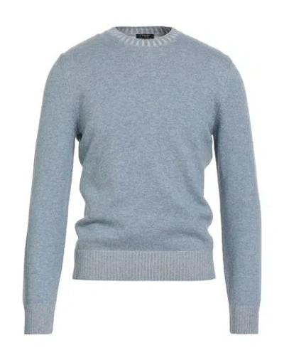 Barba Napoli Man Sweater Sky Blue Size 38 Virgin Wool, Viscose, Cashmere