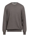 Barba Napoli Man Sweater Taupe Size 46 Virgin Wool