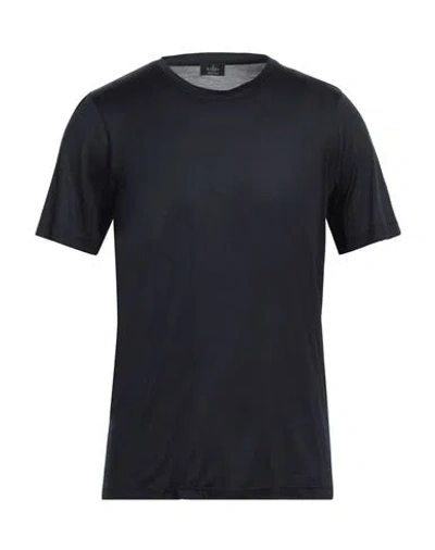 Barba Napoli Man T-shirt Midnight Blue Size 46 Silk