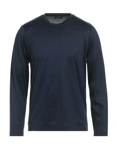 Barba Napoli Man T-shirt Midnight Blue Size 46 Cotton