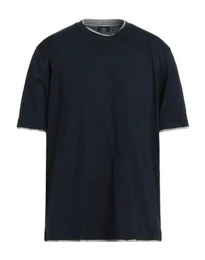Barba Napoli Man T-shirt Midnight Blue Size 46 Cotton