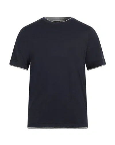 Barba Napoli Man T-shirt Midnight Blue Size 50 Cotton